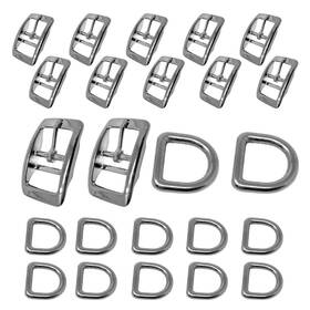 Regal Dog Products 711181978285 1 Inch Double Bar Buckle And Matching D-ring In Nickel Plate