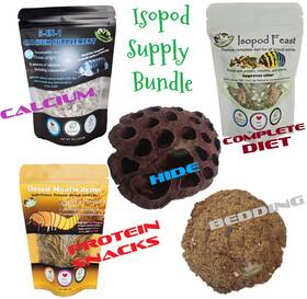 Reptanicals 808232370072 Isopod Supply Bundle Food And Treats Plus Bedding Hide