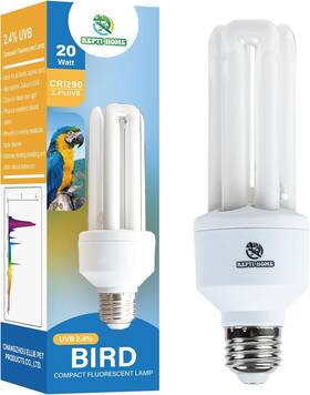 Repti Home 711181751437 Uva Uvb Light Bulb For Birds 2.4 20w Compact Flourescent Lamp All Kinds