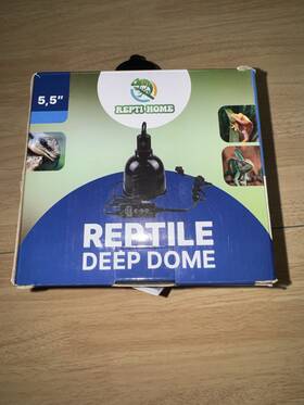 Repti Home Rh-tdome55dus Reptile Deep Dome 5.5 In Lamp Fixture With Thermostat Controller Black