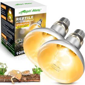 R95100w-uvb-2pc Repti Mate 2 Pack 100w Reptile Heat Lamp Bulbs Full Spectrum Uva/uvb Light Bulb An