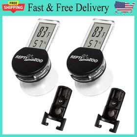 Repti Zoo 313038118181 2 Pack Reptile Terrarium Thermometer Hygrometer Digital Display Pet Re