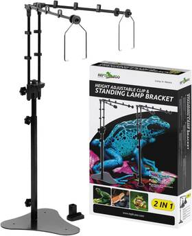 Repti Zoo 726084220836 Reptile Dual Lamp Stand Adjustable Light Holder Hanging Bracket M