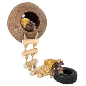 Ers78 Repti Zoo Reptizoo Hermit Crab Coconut Shell Hideout Leopard Gecko Hide Cave With Ladd