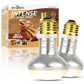 Fcb75d Repti Zoo 2 Pack Heat Lamp 75w Intense Basking Spot Simulated Natural Sunlight Heating