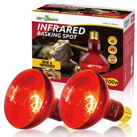 Ifl100 Repti Zoo 2 Pack Heat Lamp 100w Reptile Emitter Basking Spot Light Red