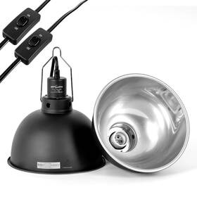 Rz-jrl05ud-803 Repti Zoo Reptile Light Fixture 2 Pack 8.5inch Deep Dome Heat Lamp With Separa