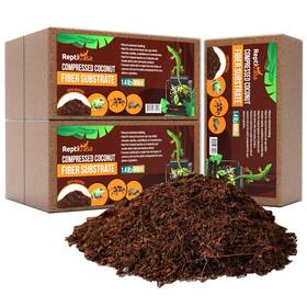 Repticasa 310003875896 Compressed Coconut Fiber Substrate 1.4 Lb. Bricks Natural Husk Terrarium Be