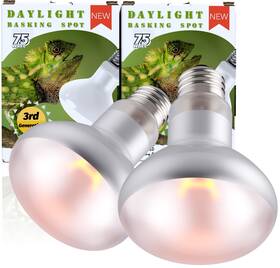 Reptiking 974318892784 75w 2-pack Reptile Basking Heat Bulb Uva Daylight Lamp Bulbs For Bearde