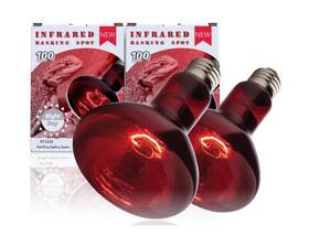 Kt1210 Reptiking Red Basking Bulb For Reptiles 2 Pack 100w Upgraded Infrared Bask Inch .. Fast Ship