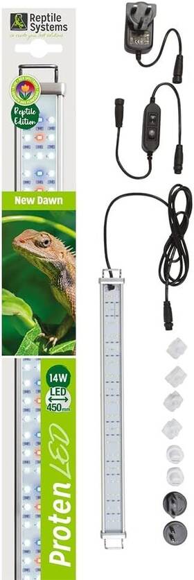 Reptile Systems 443981190044 New Dawn Led Fixture Full Spectrum 18-24in 14w Lighting Terrariums And Vivariums