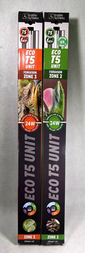 Reptile Systems 443981210247 2 Eco Pro T5 24w Fixture - Zone And 3- Includes Bulbs 23 Inch