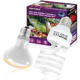 Pali017 Reptispa Heat Lamp Combo 100w Uva Daylight Reptile Bulb And 26w D... Fast Ship
