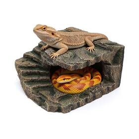 Cyn004 Reptitrip Extra Large Resin Reptile Cave Hideout Rock-style Basking Platform Aquarium