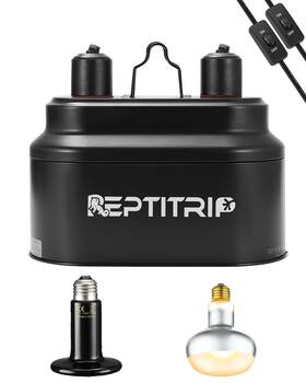 Lfd02-st1 Reptitrip Dual Reptile Light Fixture With 100w Daytime Heat Bulb And Nighttime Ceram