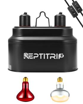 Lfd02-st2 Reptitrip Dual Reptile Lamp Fixture With 100w Daytime Heat And Nighttime Infrared He