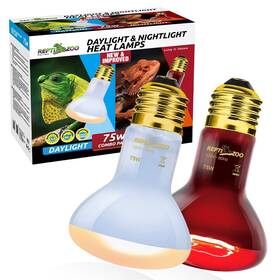 Cbl04 Reptizoo 75w Reptile Heat Lamp Combo Pack 2pcs Day And Night Basking Spot Ligh