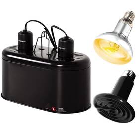 Drl01st1 Reptizoo Dual Reptile Light Fixture Heat Lamp Combo Pack Include 100