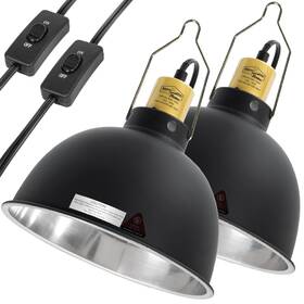 Hrl05ud Reptizoo Home 2 Pack Reptile Light Fixture 8.5in Deep Dome Heat Lamp With