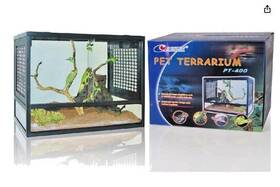 Pt-400 Resun Pet Reptile Amphibian Lizard Frog Insect Ventilated Glass Terrarium With Lid