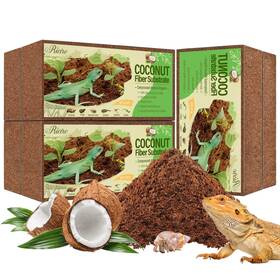 16741 Riare 6 Pack Natural Coconut Fiber Substrate For Reptile Compressed Husk Bedding