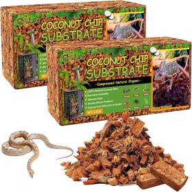 Riare 726084359130 2 Pack Natural Coconut Chip Substrate For Reptiles- Compressed