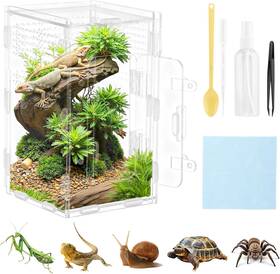 H07256b Rivonthex Jumping Spider Terrarium Complete Acrylic Habitat Kit With Dual Doors Feeding