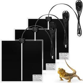 Yoj-roceei-0973 Roceei 3 Pcs 11 X In Reptile Heat Mat 14w W Temperature Control For Tortoise Snake