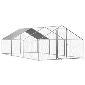 S-83ba00501f-df-jrw3 Roomtec Chicken Coop Large Metal Run For 20-30 Chickens Dog Kennel Outdoor Wi