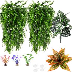 La18889 Runania - Us Reptile Plants For Bearded Dragon Tank Accessories Terrarium Hanging Wit
