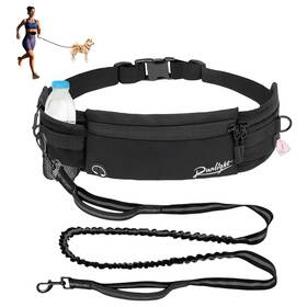 G176 Runlight Hands Free Dog Leash Waist Running With Zipper Dual Padded Handles And