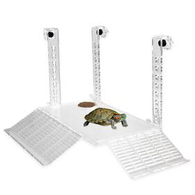 016824 Saim Hanging Turtle Basking Platform Adjustable Acrylic Reptile Ramp Dock T