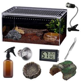 Sanosy 746608499289 Reptile Terrarium - Amphibian Tank Starter Kit Eco Rainforest Feeding Box Amphib