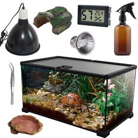Sarufo 791101644605 Reptile Glass Terrarium Kit 8 Pieces 12 6 In Amphibian Tank Starter K