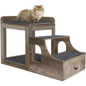 Septbot 739719811392 Cat Window Perch With Removable Stairs Large Pet Bunk Bed Drawer