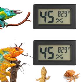 Rt01 Serundo Auto Reptile Thermometer And Humidity Gauge Digtal Terrarium Rectangle