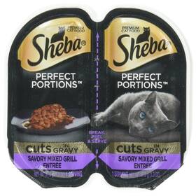 Sheba 023100114217 Perfect Portions Savory Mixed Grill Entree Cuts In Gravy 5-2 Pack Trays