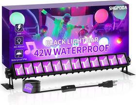 Spd-c42w-02qx-1p Shgpoda 42w Black Light Bar With 5.25ft Cord And Switch Up 23x23ft