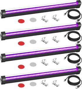 Spd-t5-42cm-uv-4 Shgpoda 15w Black Light Bar 4 Pcs 1.4ft Usb Blacklight Strip