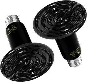 100w Simple Deluxe 744110106381 2-pack Ceramic Reptile Heat Lamp Emitter Bulb No Light E