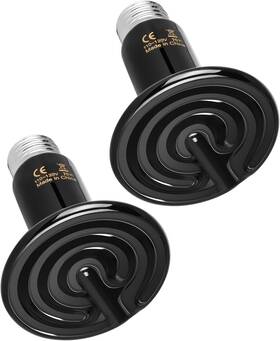 Simple Deluxe 744759576323 75w Ceramic Heat Emitter 2-pack Reptile Lamp No Light Emitti