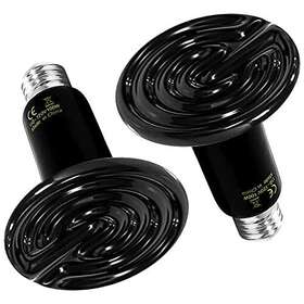100w Simple Deluxe 810000170340 2-pack Ceramic Heat Emitter Reptile Lamp Bulb - Black