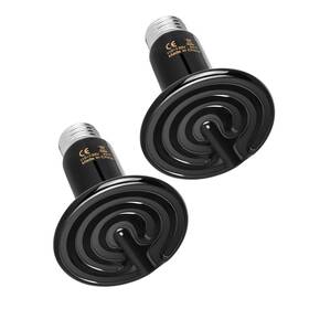 Simple Deluxe 840166290071 2-pack 75w Ceramic Heat Emitter Reptile Lamp No Light Bulb Terrarium Brooder Coo