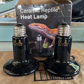 Hx-150w Simple Deluxe 2 Pack 150w Ceramic Reptile Heat Lamp Bulbs Black Infrared E27 110 120v