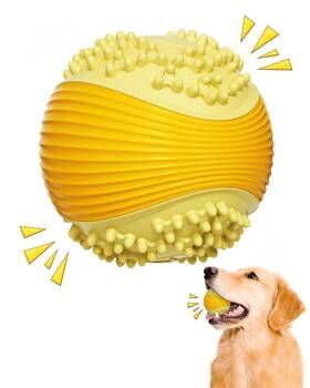 B29730 Sjpnvus Dog Squeaky Chew Ball For Aggressive Chewers Food Grade Tpr Indestructible D