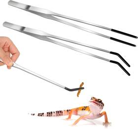 9q91k6wij Sliverdew Reptile Feeding Tweezers 2 Pcs Rubber-tipped Stainless Steel Tongs Snakes Lizard