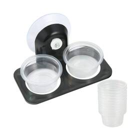 Slson 784099838811 Lizards Reptiles Feeder Ledge Acrylic Improved Suction Cup 20pck 1oz Bowls Black
