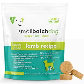 Smallbatch 748252612007 Pets Freeze Dried Raw Dog Food Lamb Recipe 14 Oz Organic High Protein