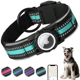 Smosao 742385683026 Reflective Airtag Dog Collar Heavy-duty Collars With Holder Adjust
