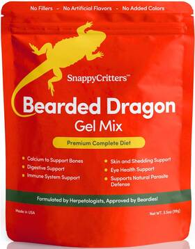 Snappycritters 070003490844 Bearded Dragon Food - Premium Complete Diet Gel Mix For Juvenile And Adult M